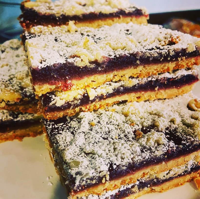 Our signature Trellis House Raspberry Shortbread Bar.