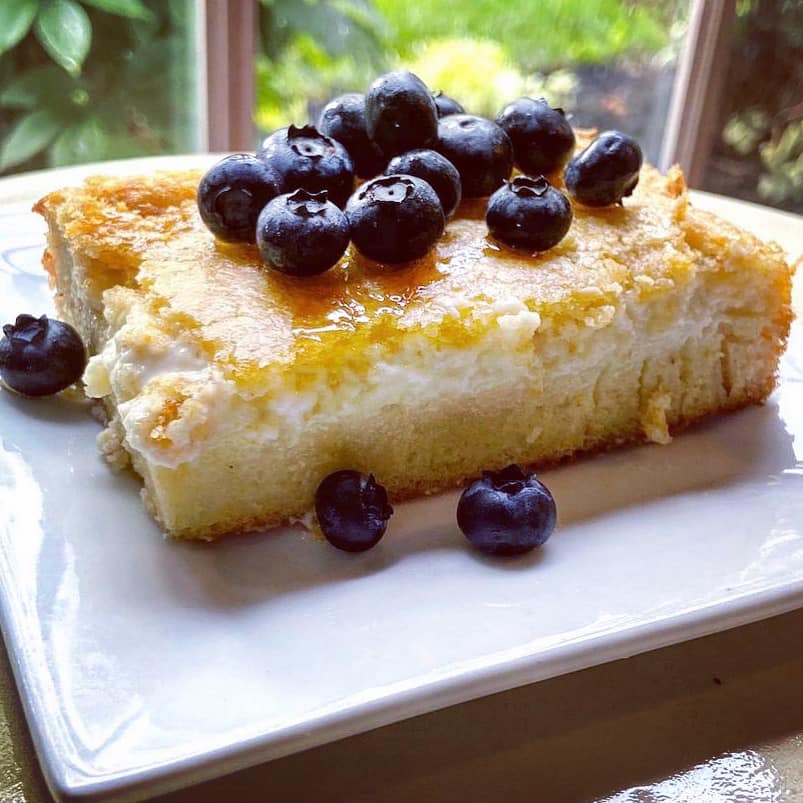Wild Maine blueberry custard-filled cornbread